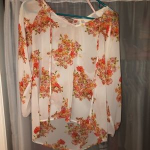 Forever 21 sheer floral shirt